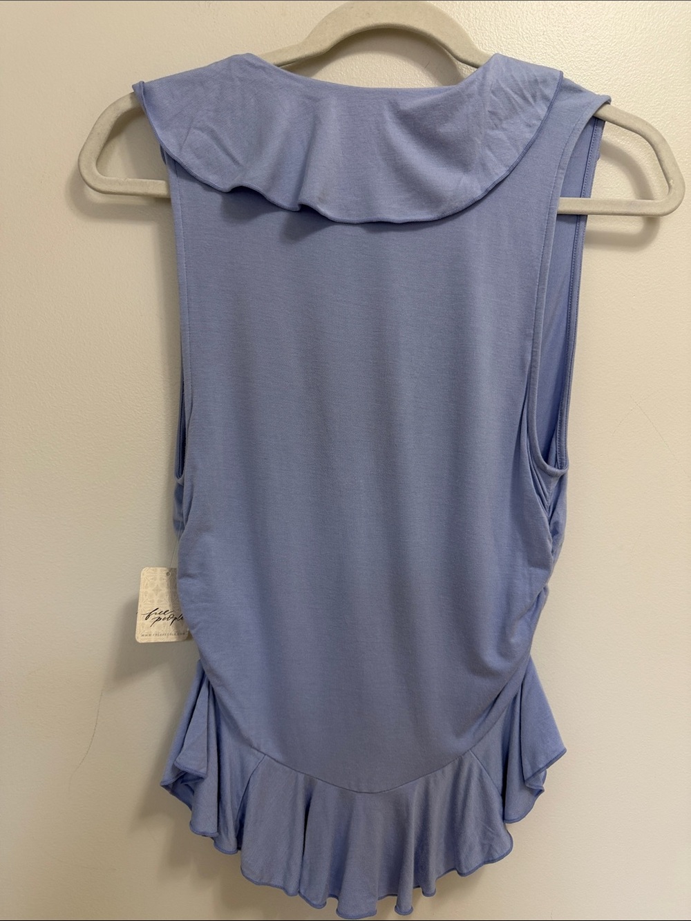 Free People ruffle V-neck tank top in lilac blue - Picture 8 of 8